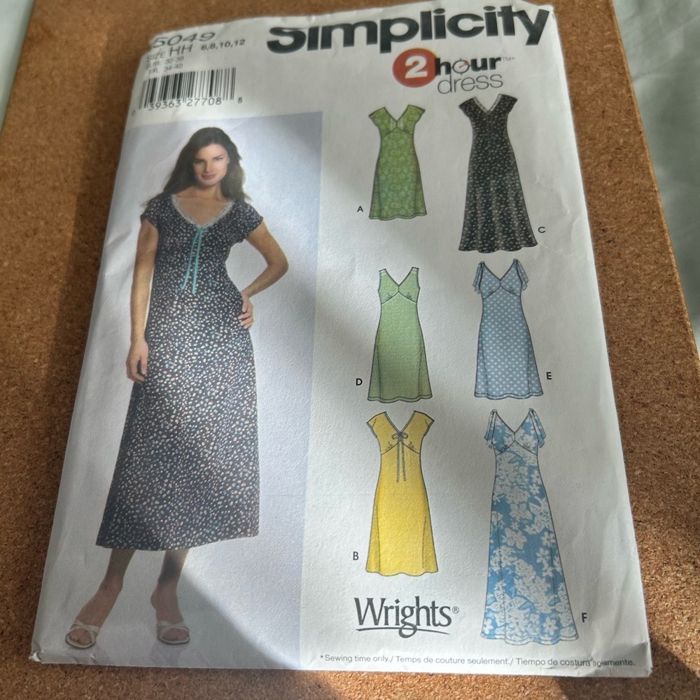 Simplicity 5049 -6 to 12 -sizes- 2 hour pullover dress- 2 sizes- 2 lengths